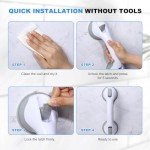 12-Inch Suction Grab Bars for Bath & Shower
