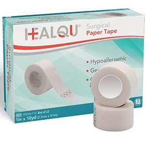 HEALQU Medical Paper Tape - 12 Rolls, 1"x10yd