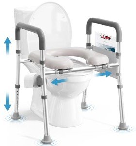 Adjustable Raised Toilet Seat for Seniors with Handles