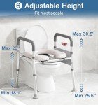 Adjustable Raised Toilet Seat for Seniors with Handles