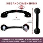 Suction Cup Bathroom Grab Bar - 16 Inches Black