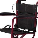Red Medline Transport Wheelchair with Brakes