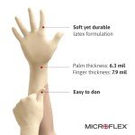 Ansell Microflex Diamond Grip Latex Gloves - 100 Pack