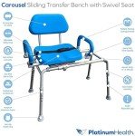 Sliding Transfer Bench with Swivel Seat and Padded Arms