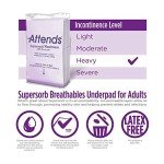 Attends Supersorb Disposable Underpads for Incontinence, 60ct