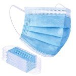 Blue Disposable Face Masks, 100 Pack, 3-Ply