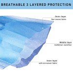 Blue Disposable Face Masks, 100 Pack, 3-Ply