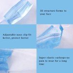 Blue Disposable Face Masks, 100 Pack, 3-Ply
