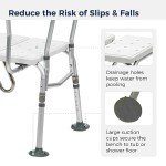 Drive Medical Senior Shower Transfer Bench with Curtain Guard