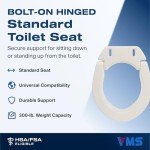 Deluxe Bolt-On Hinged Raised Toilet Seat