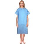 DMI Easy Access Unisex Patient Hospital Gown, Easy Care, Machine Wasable, Extra-Large, Blue