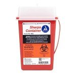Dynarex Sharps Container, Durable Biohazard Container for Used Medical Hypodermic Needles and Sharp Medical Instruments, Transparent Lid, 1 Quart - 1 Container