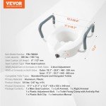 VEVOR Adjustable Raised Toilet Seat for Comfort