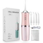 Pink Water Flosser with 4 Jet Tips & Modes