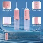 Pink Water Flosser with 4 Jet Tips & Modes