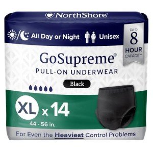 GoSupreme Overnight Incontinence Underwear, X-Large, Black