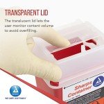 Dynarex Sharps Container, Durable Biohazard Container for Used Medical Hypodermic Needles and Sharp Medical Instruments, Transparent Lid, 1 Quart - 1 Container
