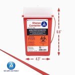 Dynarex Sharps Container, Durable Biohazard Container for Used Medical Hypodermic Needles and Sharp Medical Instruments, Transparent Lid, 1 Quart - 1 Container