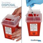Oakridge Products Sharps Container for Home Use and Professional 1 Quart (3-Pack), Biohazard Needle and Syringe Disposal, Small Portable Container for Travel, CDC Certified