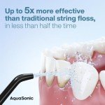 Aquasonic Aqua Flosser - Professional Rechargeable Water Flosser with 5 Tips - Oral Irrigator w/ 3 Modes - Portable & Cordless Flosser - Kids and Braces - Dentist Recommended(Black)
