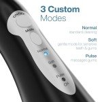 Aquasonic Aqua Flosser - Professional Rechargeable Water Flosser with 5 Tips - Oral Irrigator w/ 3 Modes - Portable & Cordless Flosser - Kids and Braces - Dentist Recommended(Black)