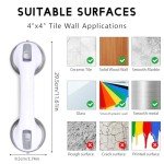 12-Inch Heavy Duty Suction Grab Bar for Seniors