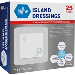 Sterile Adhesive Gauze Pads, 6x6, 25 Pack