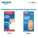 Amazon Basic Care Flexible Fabric Adhesive Bandages, XL (2 in x 4 in), Protection for All Skin Types, Flexible Stretch That Conform to Wounds, 10 Count