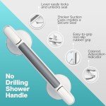 12-Inch Suction Cup Shower Grab Bar for Safety