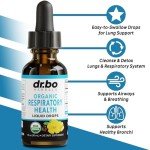 Lung Detox Respiratory Health Drops - Organic Respiratory Supplements Herbal Lung Cleanse, Mullein Drops for Lungs Bronchial Support, Mucus Clear with Mullein Leaf Extract, Elderberry Supplement 1 oz