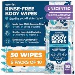 XL No-Rinse Body Wipes for Adults - Travel Size