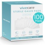 Vive Sterile Gauze Pads - 100 Individually Wrapped