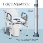 Adjustable Toilet Seat Riser with Handles for Seniors