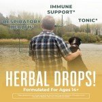 USDA Organic Respiratory Health Liquid Drops with Mullein Leaf | Marshmallow Root & Elderberry | Mullein Drops for Lungs Herbal Blend | Immune Support Supplement | Non-GMO | Vegan | 1 Fl Oz