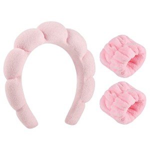 Pink Spa Headband Set for Skincare and Makeup