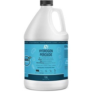 12% Hydrogen Peroxide Solution - 1 Gallon Ecofriendly Natural Cleaning Solution for Kitchen, Bath, Laundry, and Home - HDPE Jug with Child-Safe Cap Made in USA