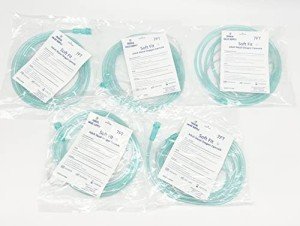 5 Pack - Super Soft Touch Vinyl Nasal Oxygen Cannula, Cushion Tip, Adult, 7' Standard Connector, Pack of 5