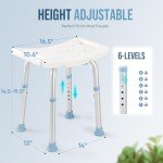 OasisSpace Adjustable Shower Chair with Safety Handle