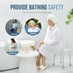 OasisSpace Adjustable Shower Chair with Safety Handle