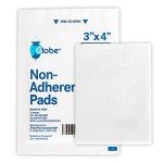 Globe Advanced Sterile Non-Adherent Pads| 100-Pack, 3” x 4”| Non-Adhesive Wound Dressing| Highly Absorbent & Non-Stick, Painless Removal-Switch| Individually Wrapped for Extra Protection (3 x 4)