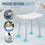 OasisSpace Adjustable Shower Chair with Safety Handle