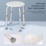 Careboda Adjustable Bath Chair for Inside Shower, Shower Stool with Upgraded Stainless Steel, Tool-Free Assembly, 8 Adjustable Heights for Seniors, Elderly, Pregnant, Handicap & Disabled Gray