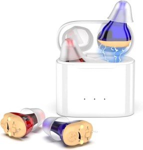 Wireless Rechargeable Hearing Aids with Charging Case