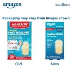 Amazon Basic Care Advanced Fast Healing Hydrocolloid Gel Bandages, 0.83 x 1.65 inches Adhesive Pads (20 Count)