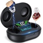 Rechargeable Hearing Aids with Noise Cancellation - Black