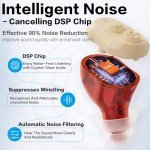 Rechargeable Hearing Aids with Noise Cancellation - Black