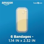 Amazon Basic Care Advanced Fast Healing Hydrocolloid Gel Bandages, Large Adhesive Pads with 2X Faster Healing, Heels & Toes Blister Prevention, 1.1 x 2.3 inches (6 Count)
