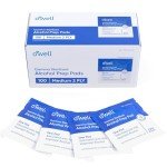 OWELL Sterile Alcohol Prep Pads, Medium 2-Ply Medical Alcohol Pad for Cleaning Skin, First Aid Kit Alcohol Swabs, Individually Wrapped Alcohol Wipes, 100 Count