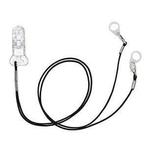 Hearing Aid Clip Lanyard for Seniors - Black