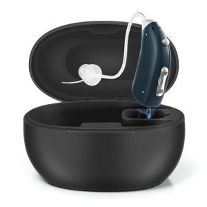 Behind-the-Ear Hearing Amplifier with Magnetic Charger